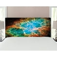thumbnail image 1 of Outer Space Headboard, Image of Crab Nebula in Early Age Clean Version of Original Space Print, Upholstered Decorative Metal Bed Headboard with Memory Foam, Full Size, Black Teal Orange, by Ambesonne, 1 of 4