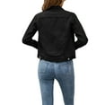 thumbnail image 2 of Aunavey Women's Basic Button Down Long Sleeve Stretchy Jean Trucker Denim Jacket, 2 of 8