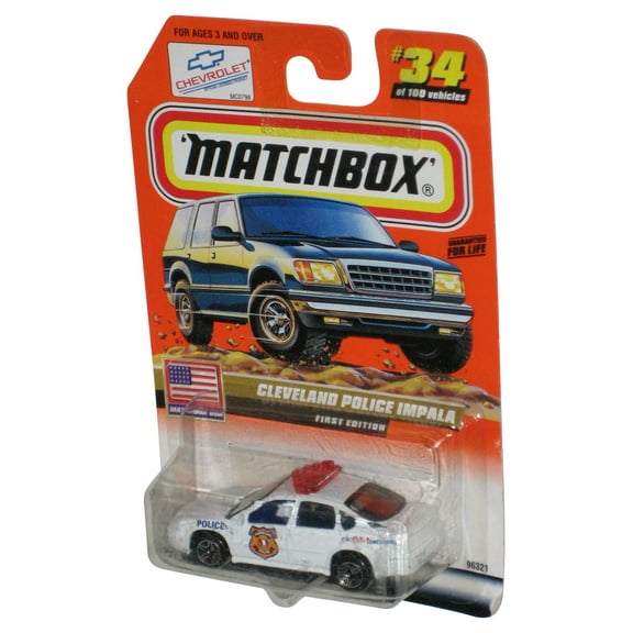 Matchbox USA Chevrolet (1999) Cleveland Police Impala Car #34/100 - (First Edition)