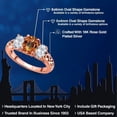thumbnail image 2 of Gem Stone King 18K Rose Gold Plated Silver Ecstasy Mystic Topaz and White Topaz Filigree Style 3 Stone Ring for Women (2.70 Cttw, Oval 8X6MM and 6X4MM) (Size 5), 2 of 6