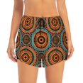 thumbnail image 2 of Pofeuu African Tribal Style Print Women's Athletic Shorts Running Workout Shorts Tummy Control Quick Dry Gym Shorts with Pockets Double layer sports shorts-, 2 of 7