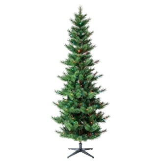 9' Pre-Lit Sanford Pencil Fir Green Artificial Christmas Tree with