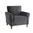 thumbnail image 1 of Topline Home Furnishings Modern Grey Velvet Accent Chair, 1 of 5