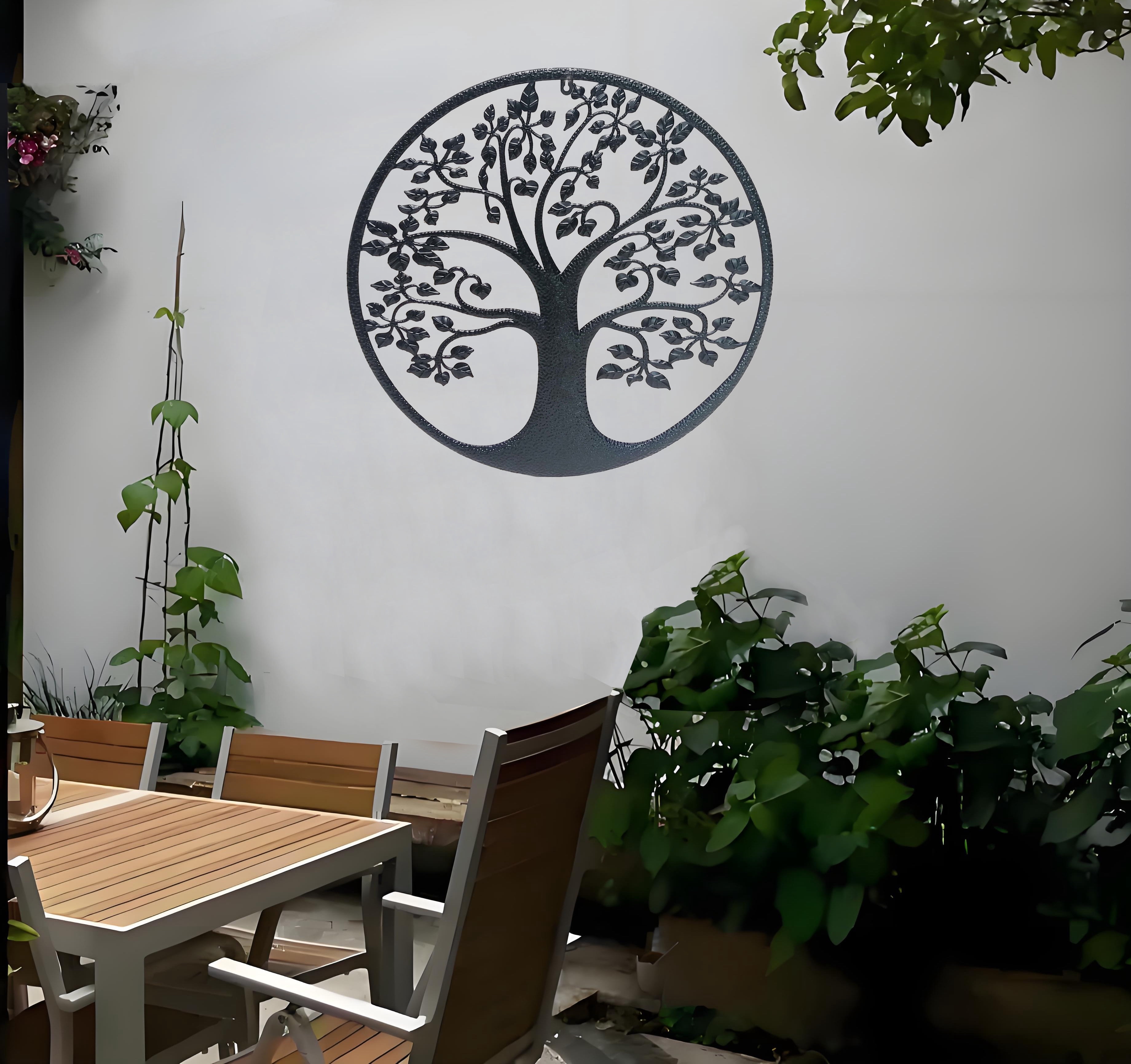 Metal Wall Hanging Decor Tree Pattern
