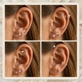 thumbnail image 2 of Briana Williams 8 Pairs Stay Close Hoop Huggie Half Hoop Earrings Cartilage Helix Open Hugging for Women, 2 of 7