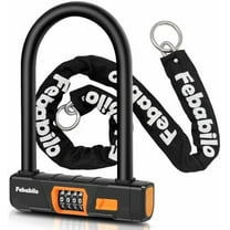 Bike Locks Heavy Duty Anti Theft,4 Digit Combination Ebike u Lock with Cut-Proof Security 4FT x 8mm Chain,Combo Large U Shape Lock for Motorcycle,Scooter,Bicycle,Electric,Moped