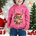 thumbnail image 2 of Tfken Christmas Hoodies For Boys Children Size 9-10 Years Fleece Long Sleeve Hooded Tops Soft Cartoon Print Pink Sweatshirt, 2 of 5
