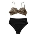 thumbnail image 3 of Aayomet Women High Waisted Bikini Set Two Piece Swimsuits Push up Wrap Swim Suits Top Tummy Control Bathing Suit (Coffee, XXL), 3 of 6