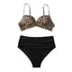 thumbnail image 4 of MKLEKYY Trajes De Baño Mujer Women High Waisted Bikini Sexy Push Up Two Piece Swimsuits Vintage Swimsuit Two Piece Retro Ruched High Waist Print Bikini Set 2739, 4 of 6