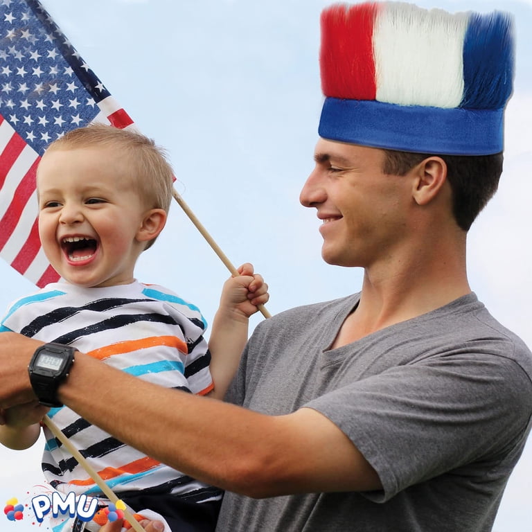 PMU 6 Pcs Memorial Day Patriotic Crazy Hair Headband Wig  display picture 2