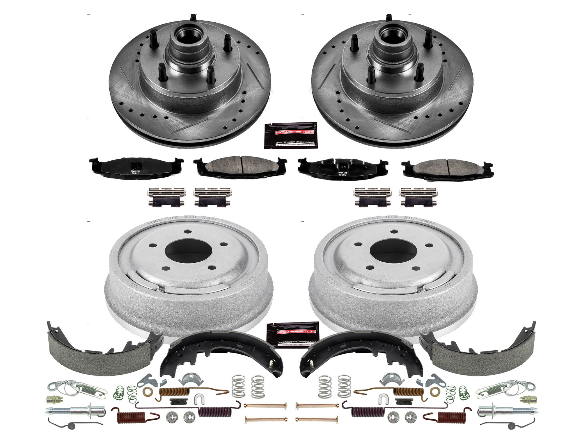 PowerStop Front and Rear Z23 Evolution Sport Brake Pad Rotor Drum and Shoe Kit Fits: FORD Select Models K15170DK