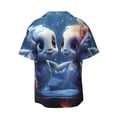 thumbnail image 6 of Lsque Cute Fish Flower Couple print Men's Cuban Collar Short Sleeve Shirt Summer Beachwear Casual Button Down Fashionable Vacation Leisure Shirt-XX-Large, 6 of 7