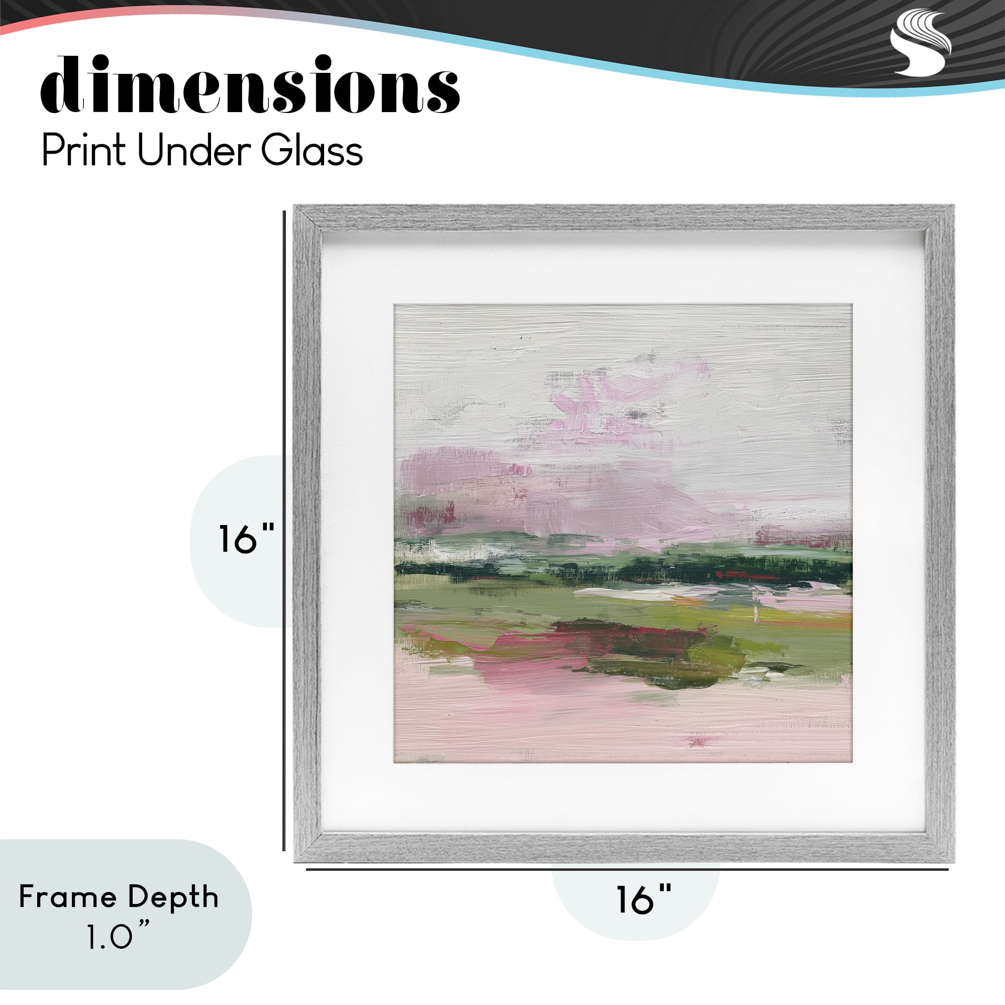Stupell Industries Hills In Bloom Abstraction Gray Framed Print Under Glass, design by Svetlana Aleynikova