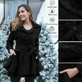 thumbnail image 2 of AIEOTT Winter Coats for Women, Plus Size Double Breasted Pea Coat Hooded Slim Long Winter Trench Winter Jacket Tartan Woolen Coat Clearance, 2 of 9