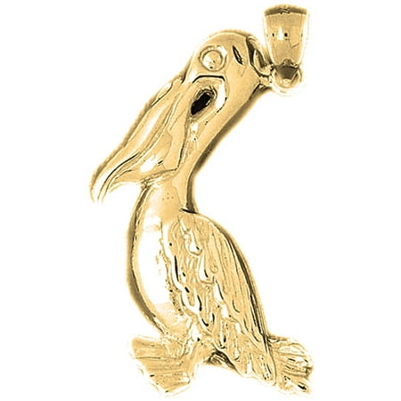 10K Yellow Gold Pelican Pendant - 43 mm