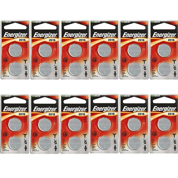 Energizer CR2016 Coin Cell 2-Pack, 12 Count = 24 Batteries