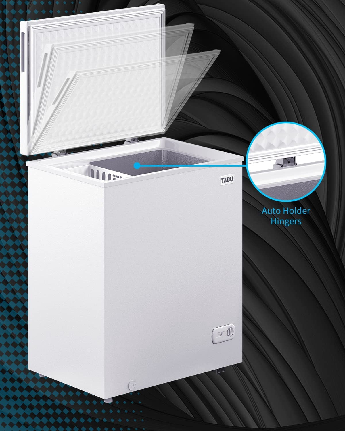 Muhub Chest Freezer, 10.0 Cu ft Deep Freezer with Adjustable Temperature, Mini Freezer with Removable Storage Basket,Compact Freezer with Top Open Door (White)