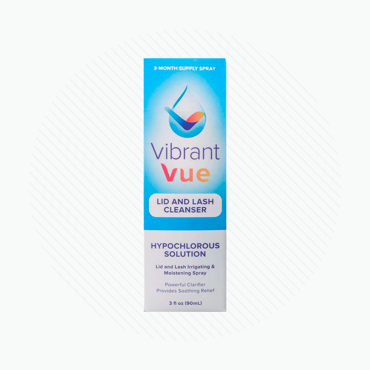 Vibrant Vue Lid and Lash Cleanser, Hypochlorous Solution for Irritated and Dry Eyes (90mL Bottle) 3 Month Supply