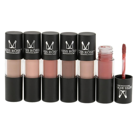 Set de 6 Colores Labial Mate Impermeable Zulema Brillo Labial Desnudo Cosmético