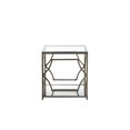 thumbnail image 3 of American Home Classic Edward Modern Metal/Glass Side Table in Brushed Brass, 3 of 5