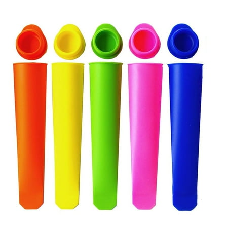 6PCS Popsicles Molds, Silicone Ice Pop Maker Molds, Kitchen Supplies Molds Stencils with Lids Handheld DIY Popsicle Molds for Kids for Making Popsicle, Ice Pudding, Jelly, Chocolates