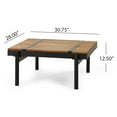thumbnail image 6 of GDF Studio Cody Outdoor Acacia Wood and Iron 5 Seater Sectional Sofa Set with Cushions, Teak/Black/Cream, 6 of 13