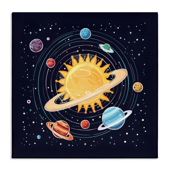 Stupell Industries Eclectic Solar System Planets Orbit Canvas Art, 17 x 17, by Creative Studio