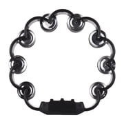 BIMZUC 8.3 Inches (21 cm) Handheld Tambourine Double Row Metal Jingles Percussion Instrument for Adults Home School Party Bands Orchestras Black Frame Color