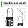 thumbnail image 5 of Fosmon TSA Approved Cable Luggage Locks, (3 Pack) Re-settable Easy to Read 3 Digit Combination with Alloy Body and Release Button for Travel Bag, Suit Case & Luggage - Black, 5 of 9