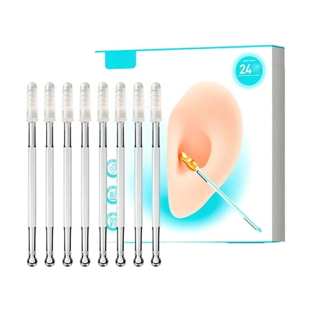 Sticky Ear Cleaning Stick Reusable Dual Size Cleaning Tool Set 24 Count with Dust Cover Packaging Soft Tip Handle Design for Daily Personal Care Use