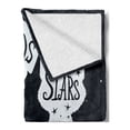 thumbnail image 2 of Dog Soft Flannel Fleece Blanket, Friends are Like Stars Words with Silhouette of Pets on a Space Themed Backdrop, Cozy Plush for Indoor and Outdoor Use, 70" x 90", Indigo and White, by Ambesonne, 2 of 5