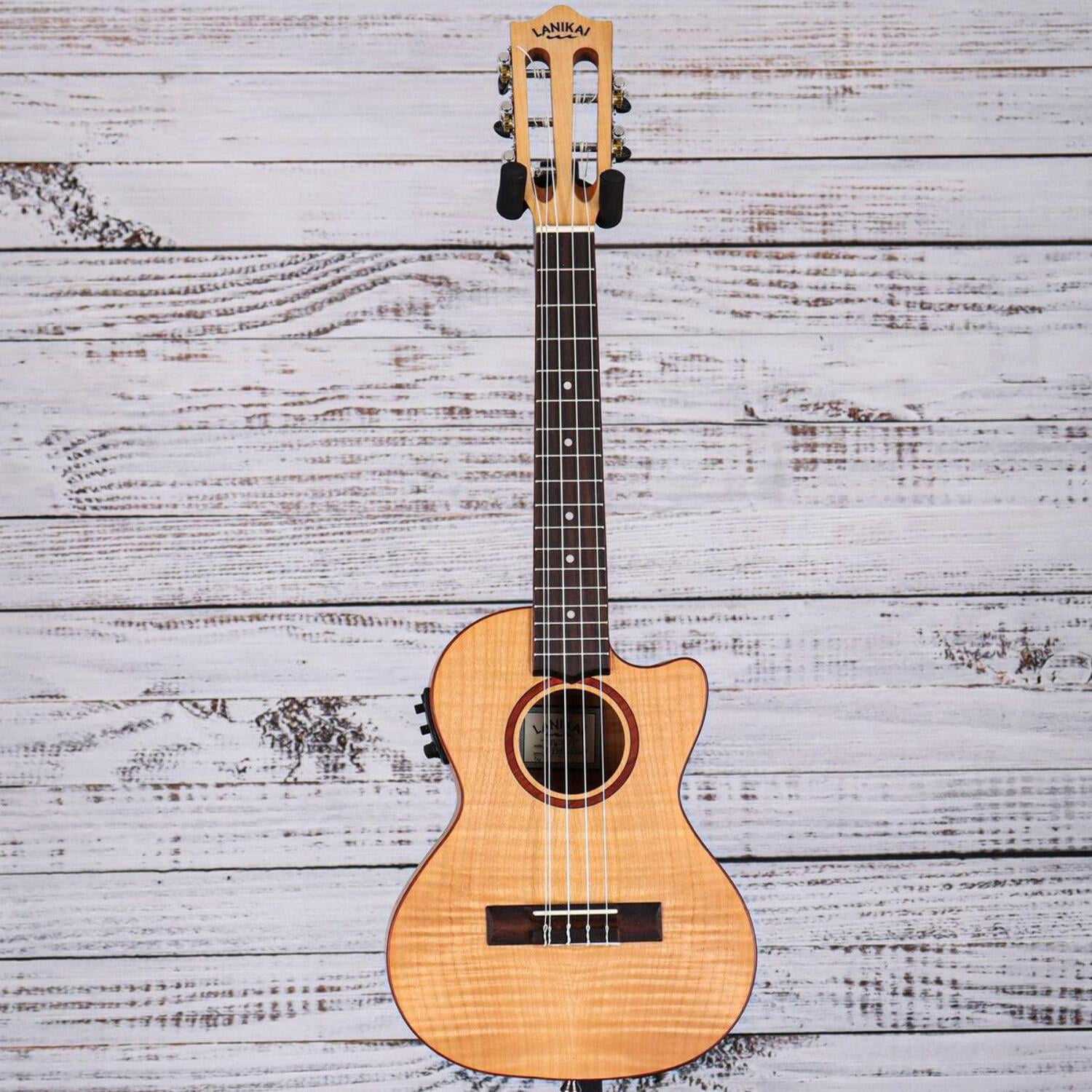 Lanikai FM-5CET Flame Maple 5-String Acoustic Electric Baritone Ukulele with Bag