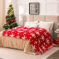 thumbnail image 4 of Christmas Throw Blankets, Red Snowflakes Sherpa Blanket for Holiday, Warm Winter Cabin Throw, Premium Microfiber & Soft Touch, Plush & Fluffy, Warm & Cozy for Couch, Sofa, Bed, 50"x60", 4 of 5