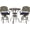Dark Bronze / Navy Blue, variant on MEETWARM 3-Piece Patio Swivel Bar Set, All-Weather Cast Aluminum Outdoor High Bar Stool Bistro Set for Backyard Garden Deck w/2 Cushions Bar Chairs with Footrest and 31" Bar Table, 2" Umbrella Hole