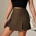 thumbnail image 6 of QHFBli Women's Mini Asymmetrical Skirt with Shorts Underneath,Split Hem and Wrap Front Skort, 6 of 6