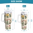thumbnail image 6 of Yayeee 30oz Stainless Steel Tumbler with Straw and Handle Double-Wall Insulated Travel Water Bottle, Red Floral, 6 of 8