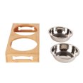 thumbnail image 4 of Cuenco de cerámica para gatos, cuenco doble de bambú para mascotas, cuenco doble de cerámica para mascotas, mesa de bambú para mascotas con cuencos de cerámica multifuncional, 4 of 10