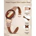 thumbnail image 3 of Wearlizer Leather Band Compatible with Samsung Galaxy Watch 7/6/5/4/Active 2 band Women, 20mm Slim Leather Strap with Celtic Heart Knot for Watch 6 Classic/FE, 3 of 7