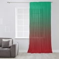 thumbnail image 3 of Green Red Ombre Semi Sheer Curtains Drapes for Living Room, Bedroom, French Doors Window 45 Inches Long, Modern Abstract Art Aesthetics Rod Pocket Chiffon Curtain Drapery Voile Draperies Panel, 3 of 6