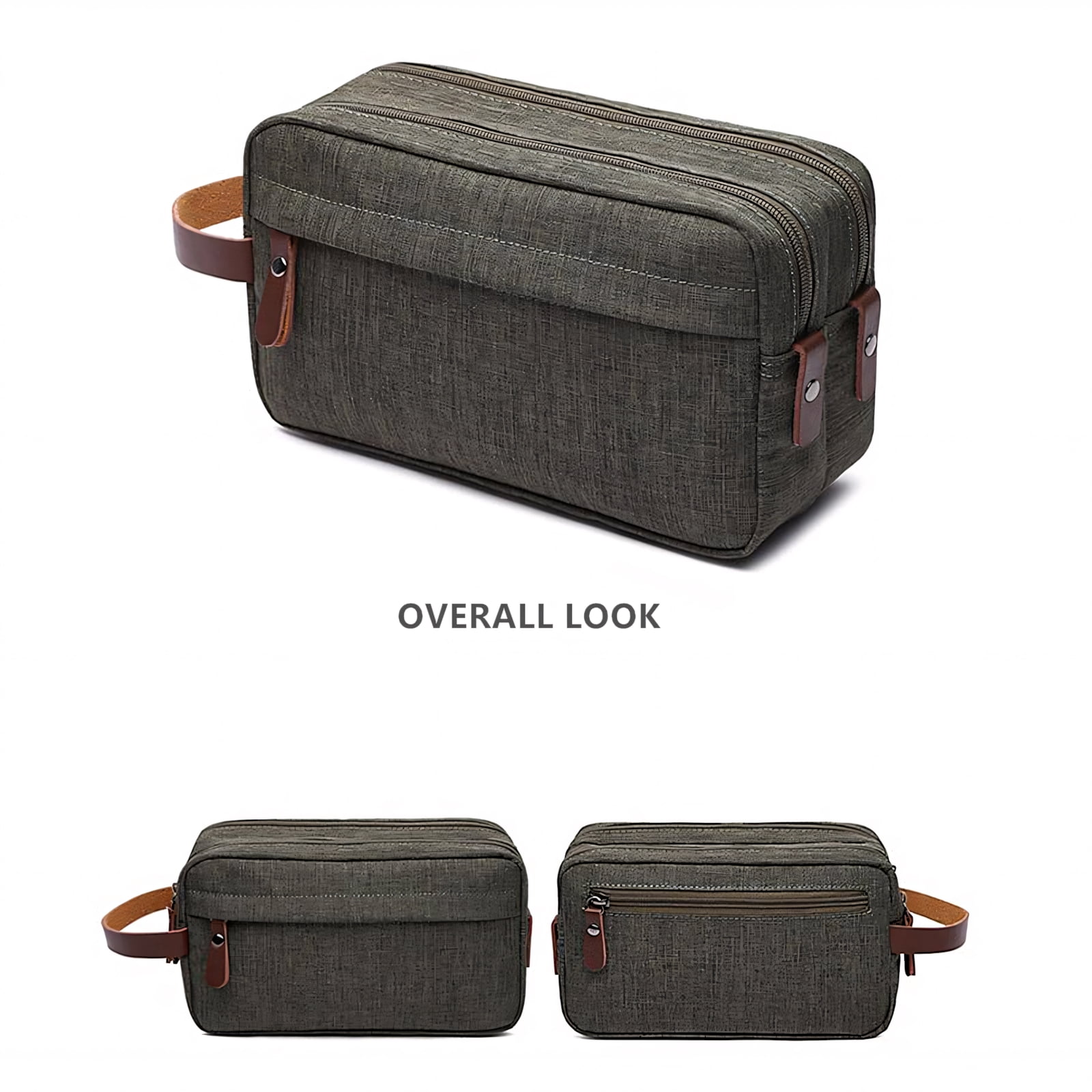 Muka Toiletry Bag for Men, Hanging Travel Dopp Kit, Shaving Bag for Toiletries Accessories-Army Green