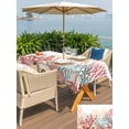 thumbnail image 4 of Outdoor Tablecloth with Umbrella Hole and Zipper, Red Coral Coastal Rectangle Table Cloth 54x80 Inch Waterproof Tablecloth, Summer Beach Shells Starfish Ocean Picnic Table Cover for Patio Camping, 4 of 7