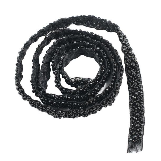 1 Yarda Cinta de Borde de Borla Elegante de Galón para Sombrero / Sombrerería Negro Zulema Ajuste del cordón de la cinta del hilado de lana