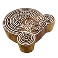 thumbnail image 2 of Wood Printing Block Stamp Indian Wooden Brown Textile Stamps Decorative Block, 2 of 3