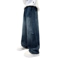 thumbnail image 4 of Byoo Toddler Boys Vintage Denim Pants Casual Soft Loose Fit Wide Straight Leg Baggy Trousers Comfortable Jeans, 4 of 8