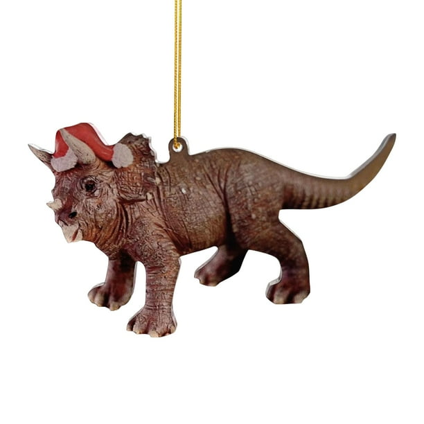 Figuras colgantes de dinosaurio navideño, adornos divertidos para colgar en la pared de la fiesta del coche estilo A