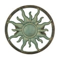 thumbnail image 2 of Zeckos Decorative Sun Cast Iron Hose Holder Verdigris Bronze Outdoor Wall Mount Hanger - Green - Size 11.5 inch, 2 of 7