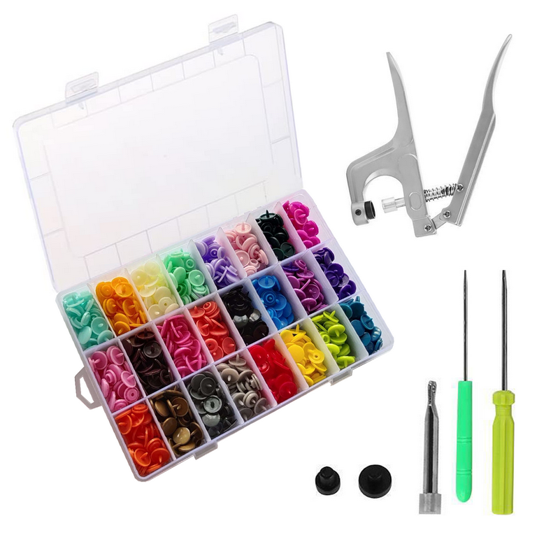 Trimming Shop KAM Snap Press Pliers T3 Assorted Colors Plastic Snaps  Starter Kit Hand Tool, 360pcs 