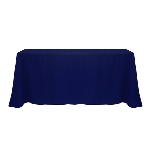 Ultimate Textile (2 Pack) 108 x 132-Inch Rectangular Polyester Linen Tablecloth with Rounded Corners - for Wedding, Restaurant or Banquet use, Deep Royal Blue