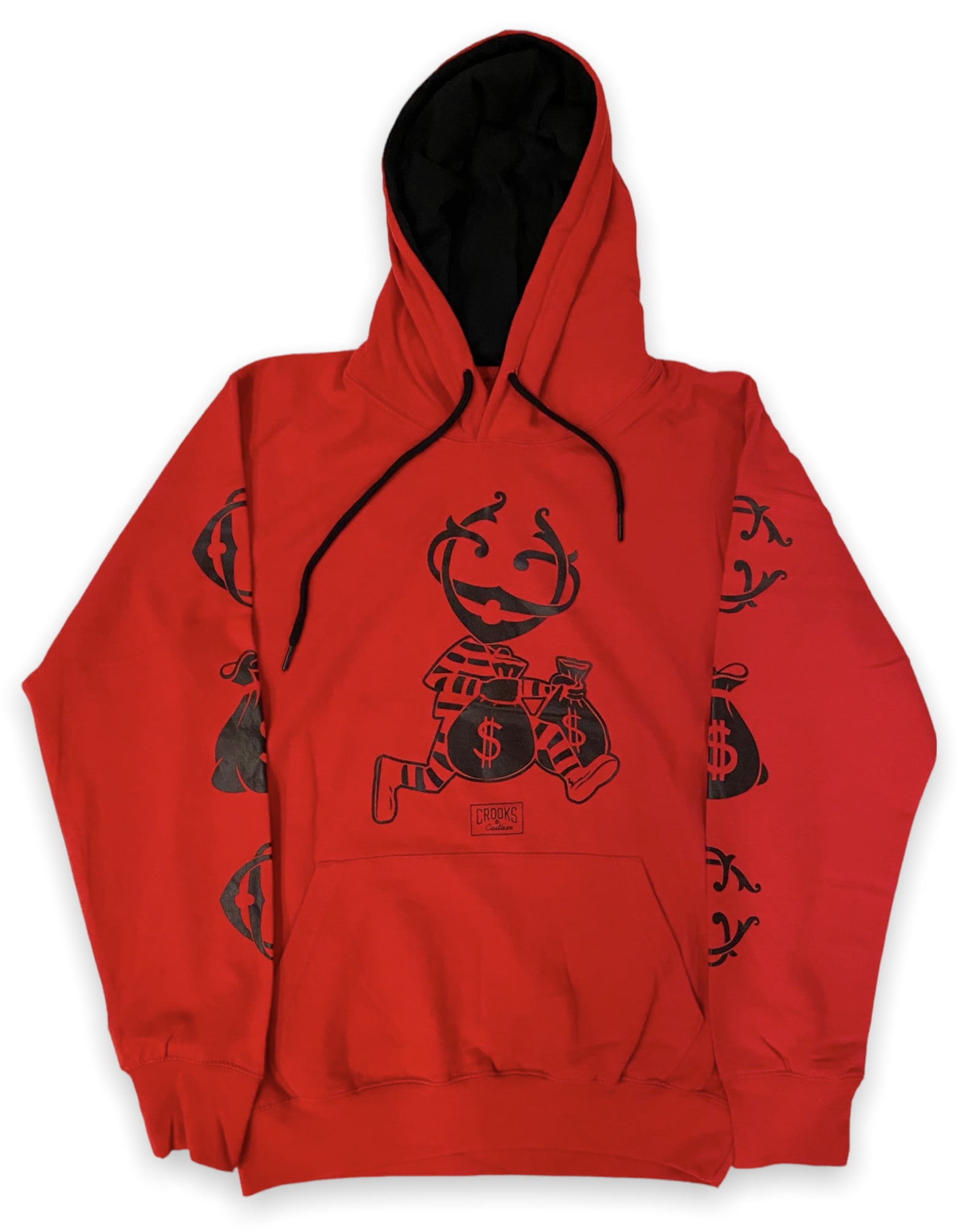 Crooks u0026 Castles Men's Logo Graphic Pullover Fleece Hoodie Sweatshirt  (Large, Money Bag - Red) - Walmart.com