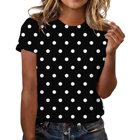 Womens Oversized Tshirts Casual Short Sleeve Basic Summer Tops for Women Black L
